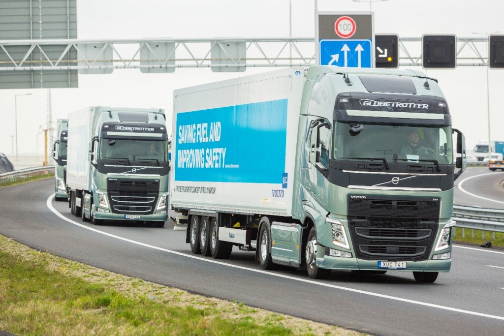 Maasvlakte, 06 april 2016. Aankomst van zes truck platoons die meegedaan hebben aan de Eu Truck Platooning Challenge. Deze aankomst zal bijgewoond worden door de Minister van Infrastructuur en Milieu, Melanie Schultz van Haegen