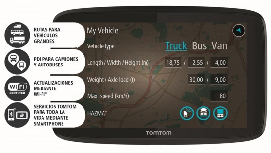 TomTom Go Professional para camiones - Sobre Camiones